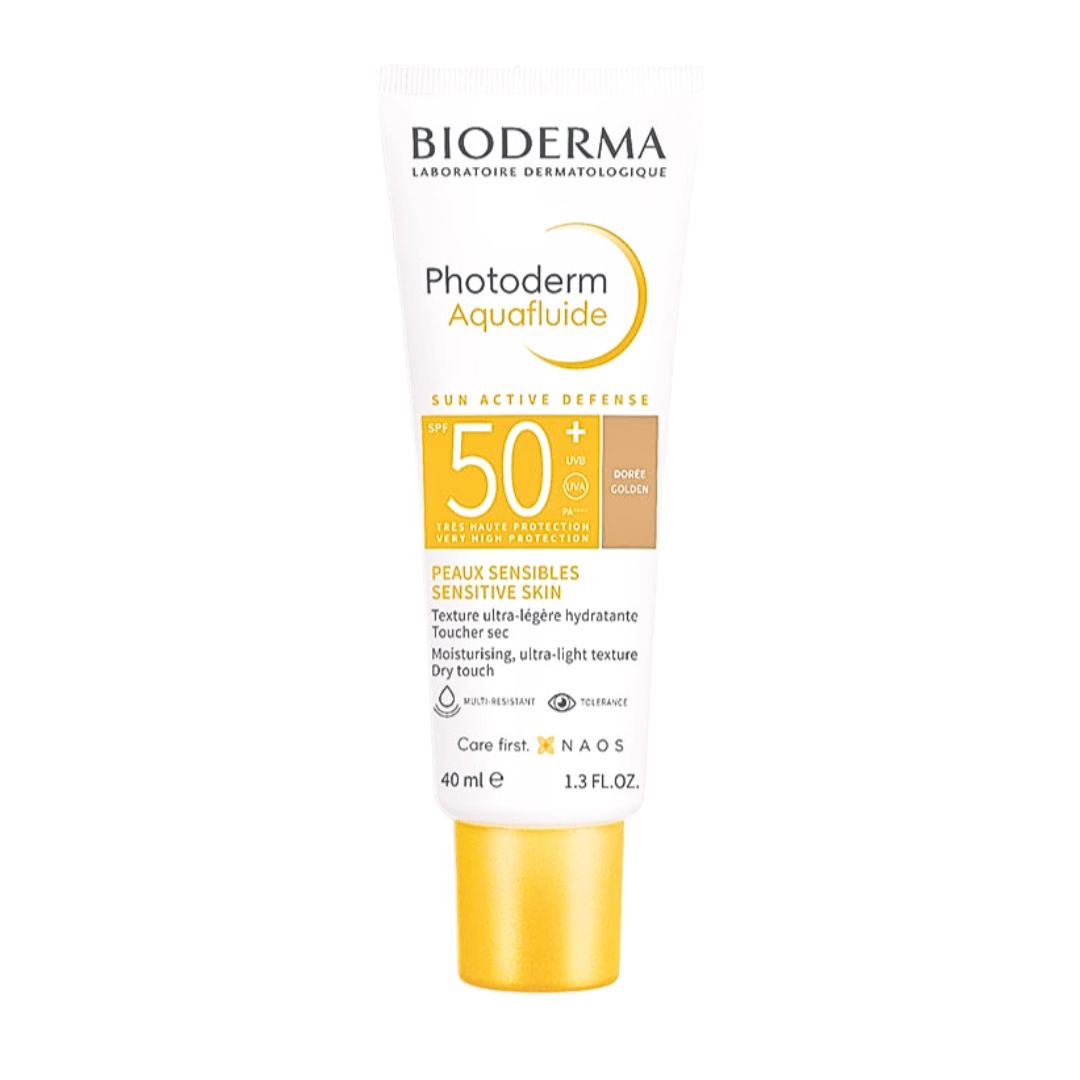 Protector Solar PHOTODERM Max Aquafluido SPF 50+ Tinte Dorado Bioderma 40 ml