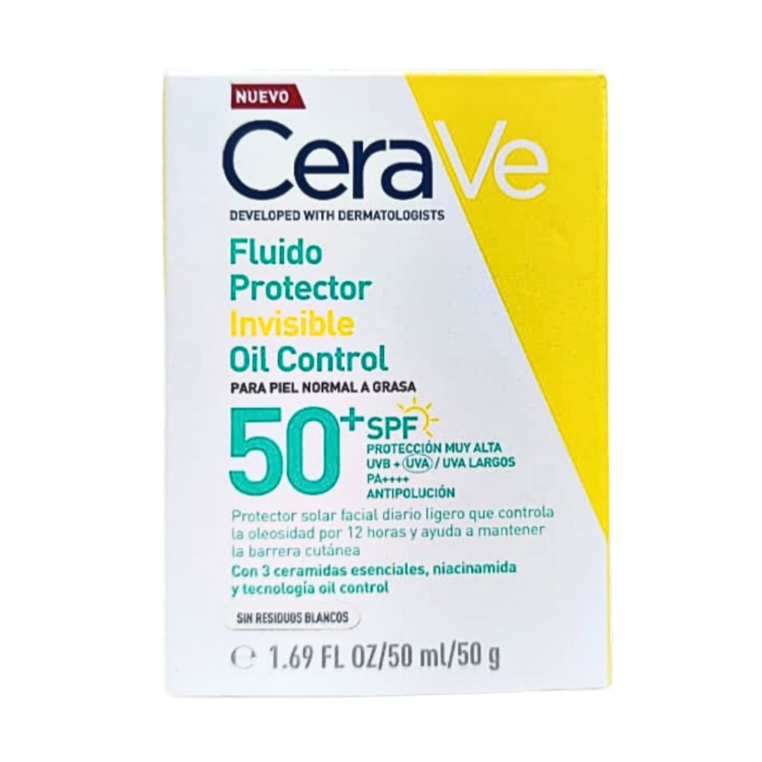 Protector Solar CERAVE Fluido Invisible Oil Control SPF 50+ MVE Technology 50 ml