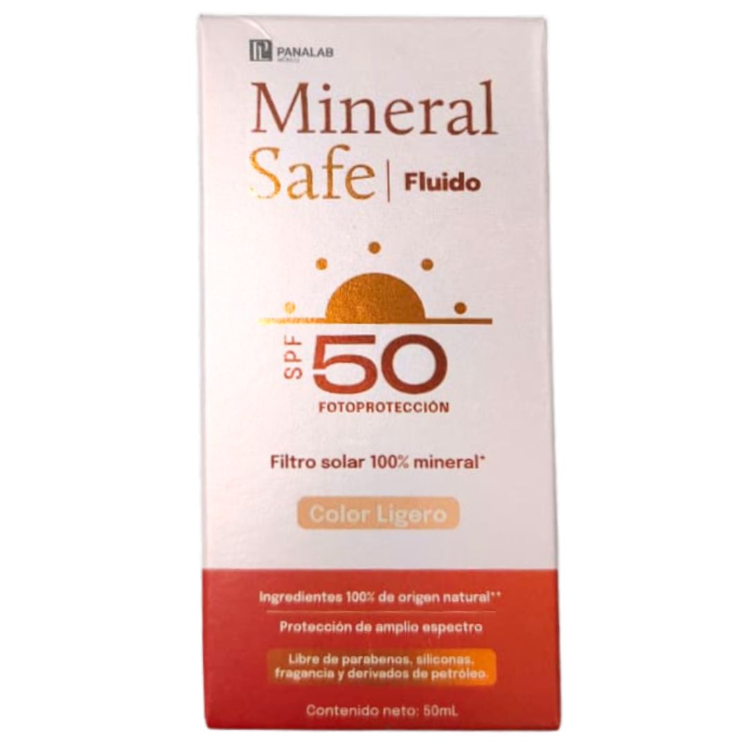 Protector Solar MINERAL SAFE Fluido Mineral Tinte Ligero SPF 50 Panalab 50 ml