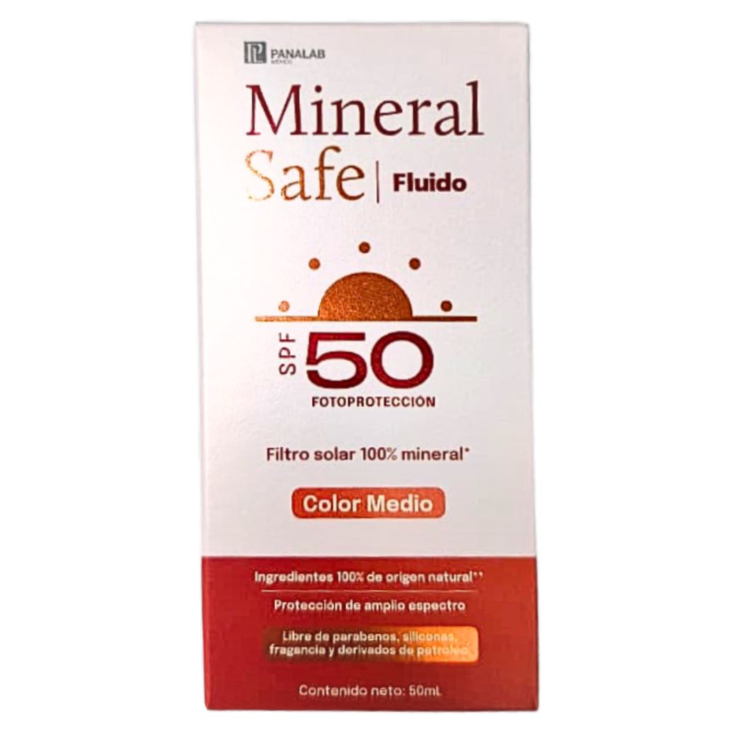 Protector Solar MINERAL SAFE Fluido Mineral Tinte Medio SPF 50 Panalab 50 ml