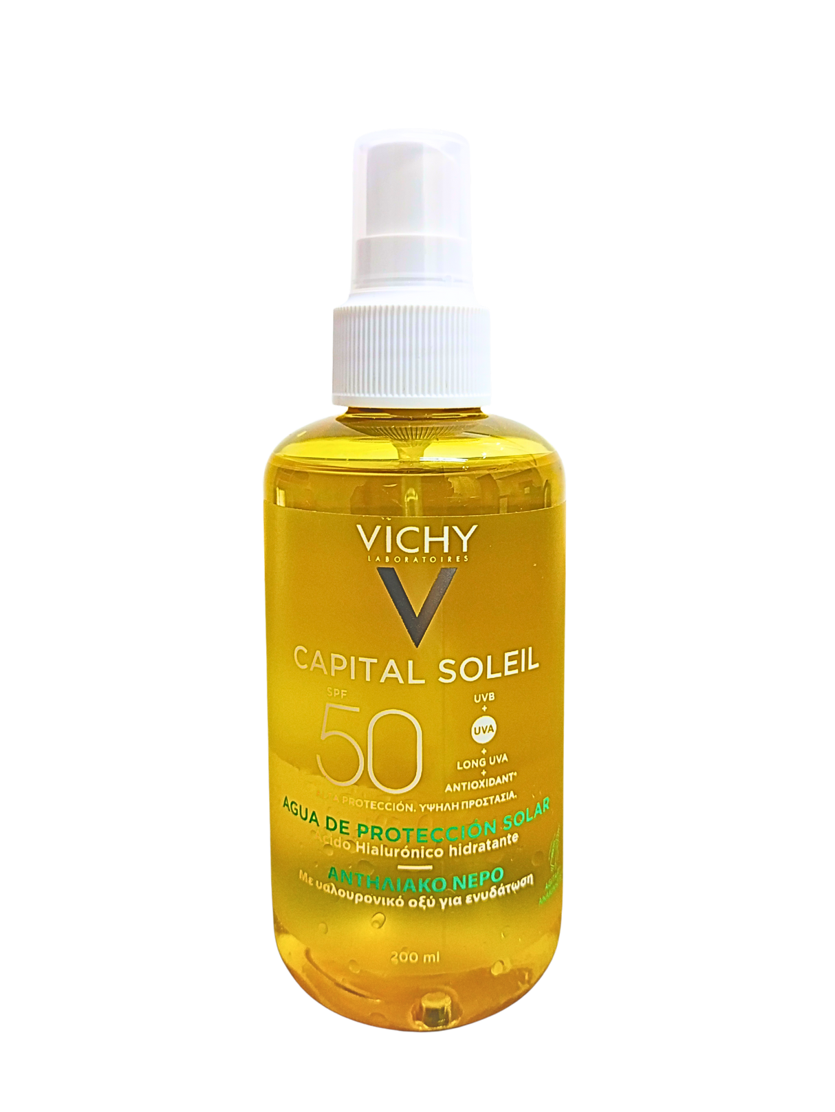 Protector Solar CAPITAL SOLEI Agua de Proteccion Solar FPS 50+ Vichy 200 ml
