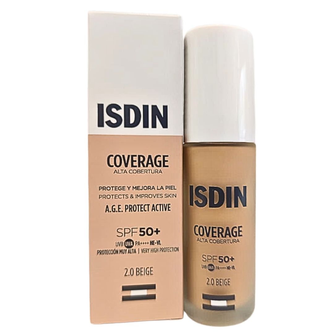 COVERAGE Tono 2 Beige FPS 50+ Base de Maquillaje Isdin 30 gr