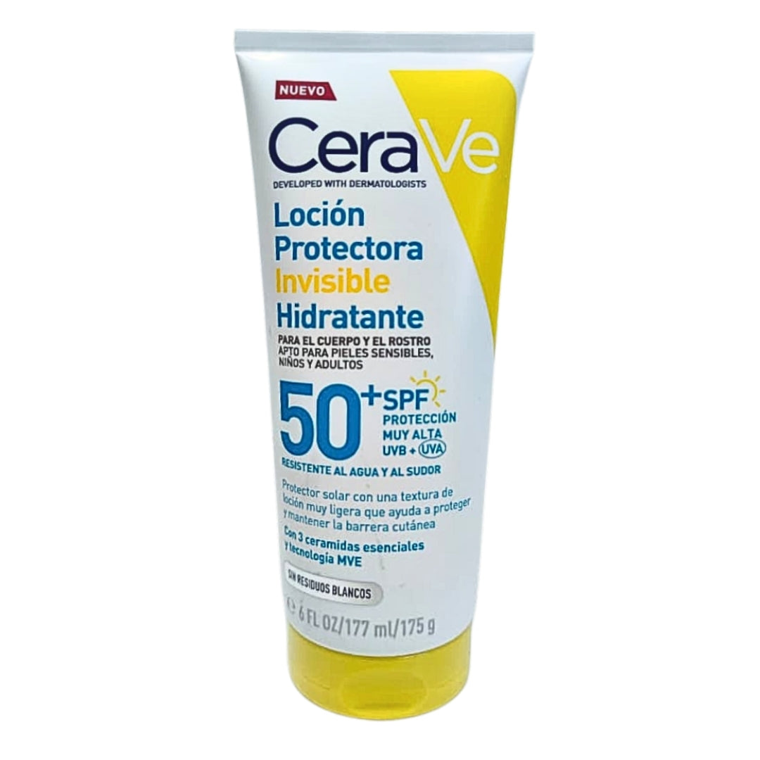 Protector Solar CERAVE Locion Invisible Hidratante SPF 50+ MVE Technology 177 ml
