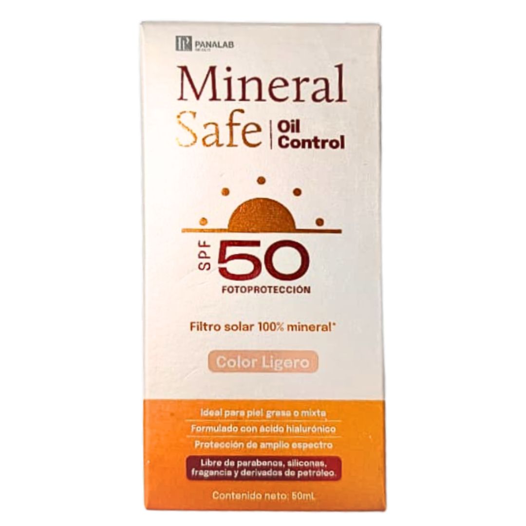 Protector Solar MINERAL SAFE Oil Control Mineral Tinte LigeroSPF 50 Panalab 50 ml