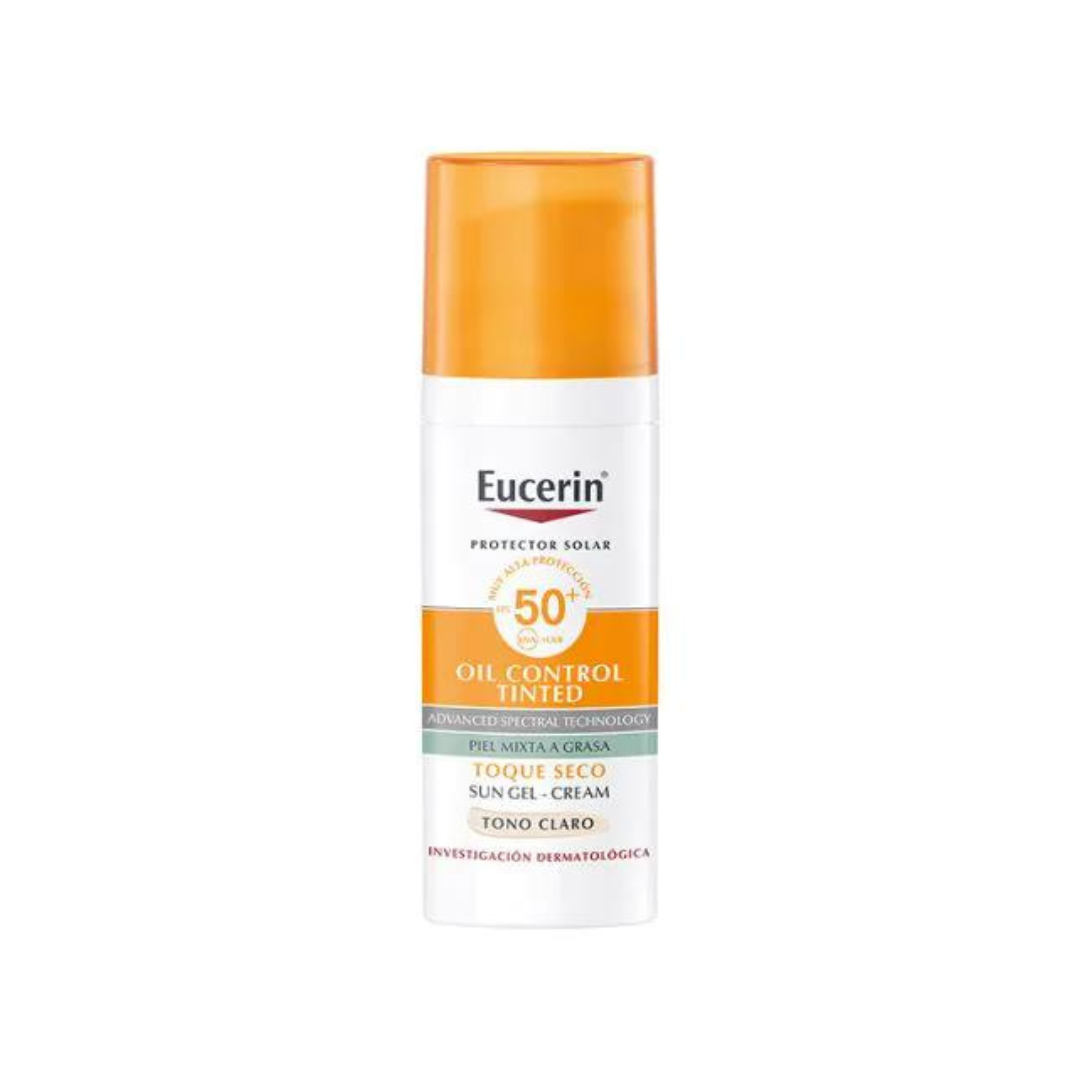 Protector Solar OIL CONTROL Toque seco Tinte claro Facial FPS 50+ Eucerin 50 ml