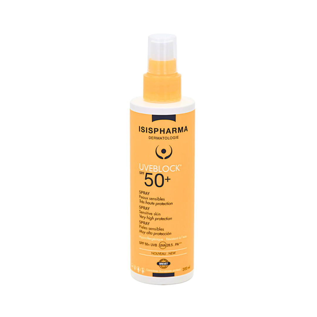 Protector Solar UVEBLOCK SPF 50+ Spray Facial y Corporal Isis Pharma 200 ml